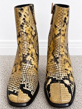 NWOT Tory Burch Ruby Python Embossed Leather Ankle Boots size 8